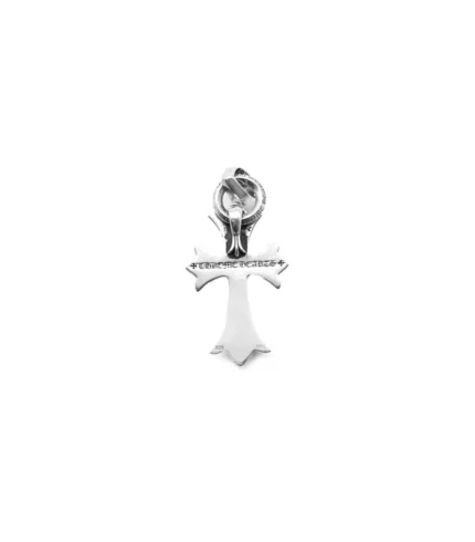 Silver Vine Heart Cross Pendant